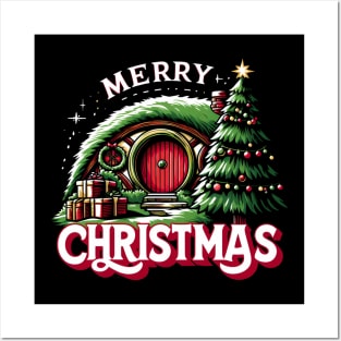 Merry Christmas - Enchanted Circular Door - Fantasy Christmas Posters and Art